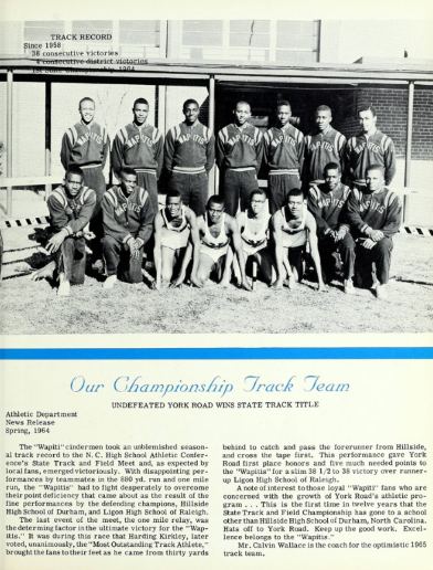 Photo of the 1964 Charlotte York Road HS team