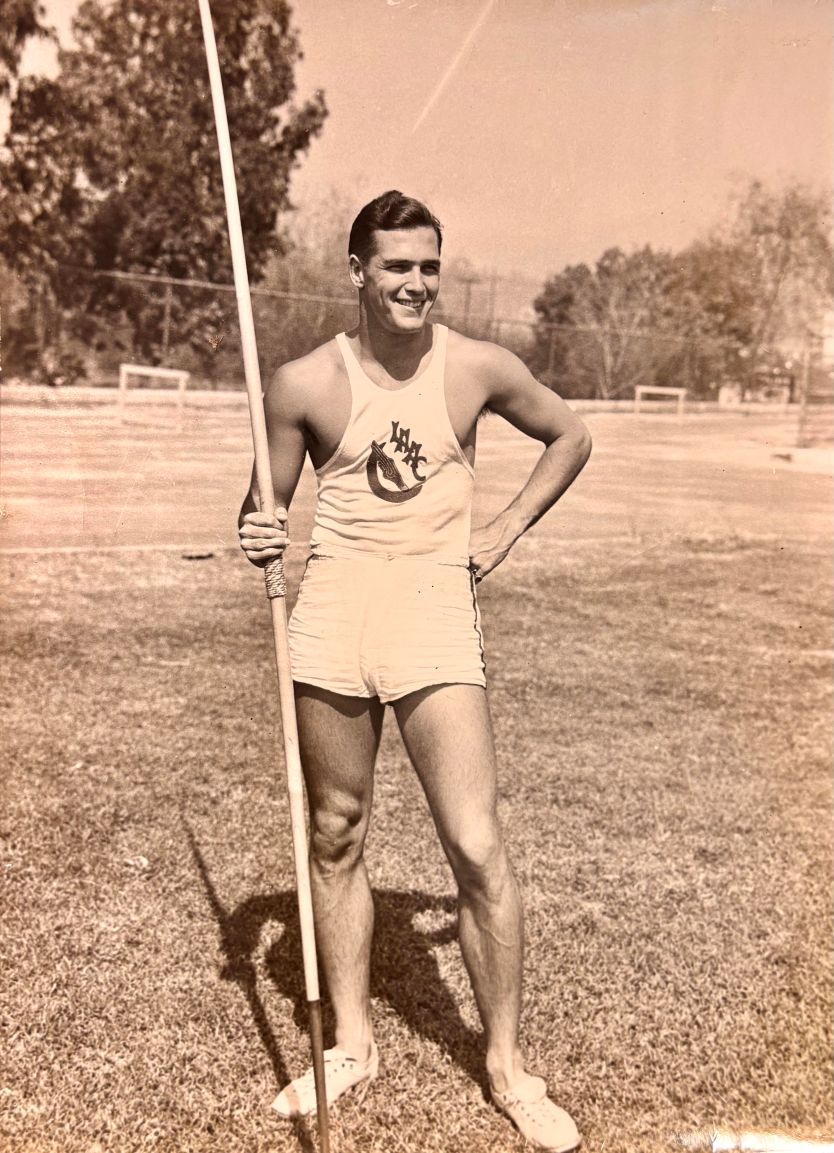 Chunk Simmons with javelin